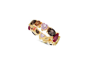 Close up view of the colorful stones on the Catena Eternity Ring.