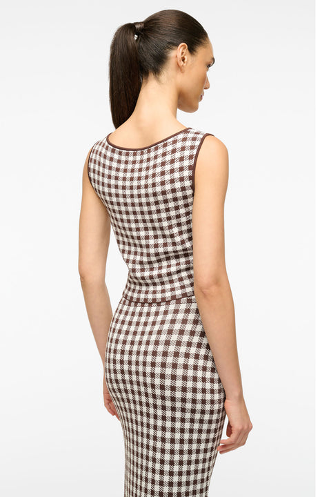 Montgomery Top Dark Chocolate Gingham