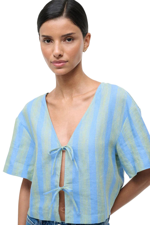 Ava Linen Top Seaport Stripe