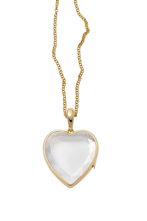 Large Heart of Gold Locket Rolo Chain Necklace Set