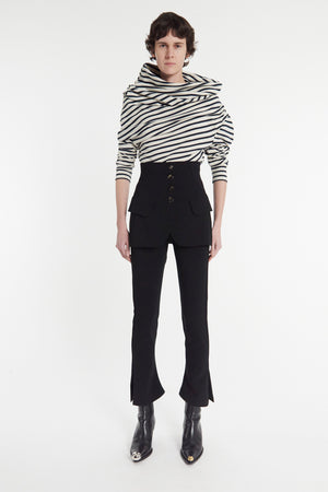 Slim Leg Trouser with Basque Detail