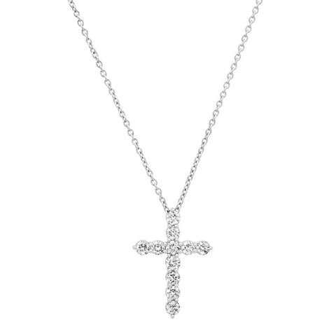 White gold and diamond large cross necklace.