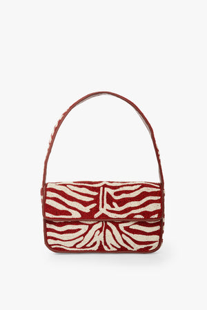 Tommy Beaded Bag Scarlet White