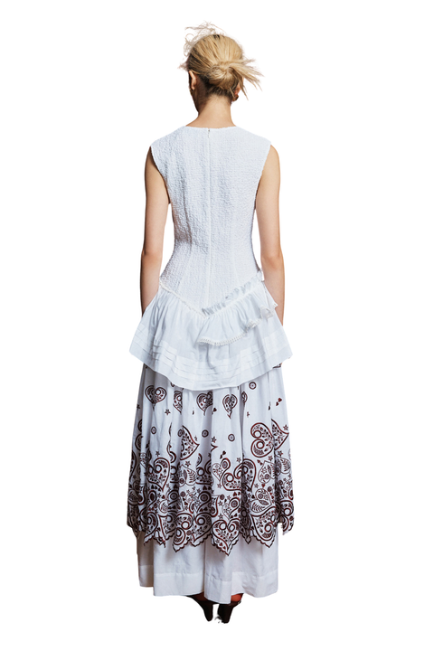 Bobby V Neck Embroidered Midi Dress