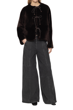 Annie Shearling Long Sleeve Coat