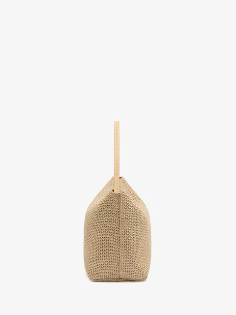 Turnlock Raffia Mini Shoulder Bag