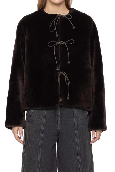 Annie Shearling Long Sleeve Coat