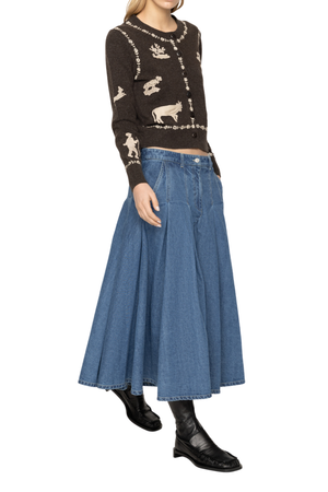 Margeurite Lace Patch Long Sleeve Cardigan