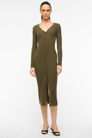 Shoko Cashmere Sweater Dress Dark Olive