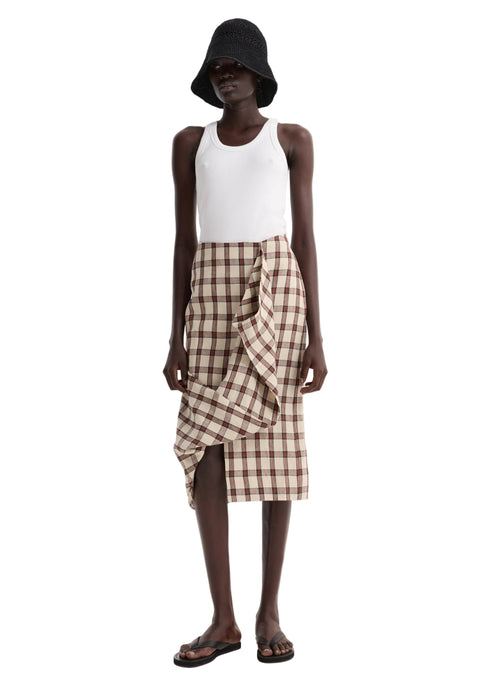 Draped Check Skirt