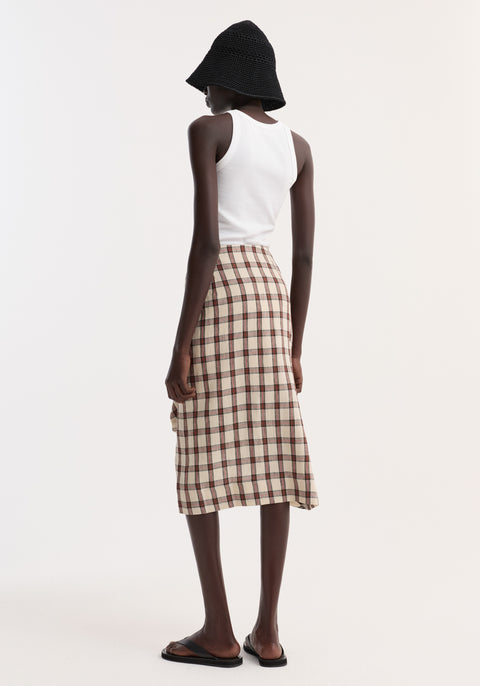 Draped Check Skirt