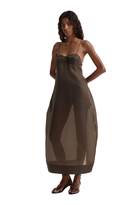 Sheer Bustier Volume Dress