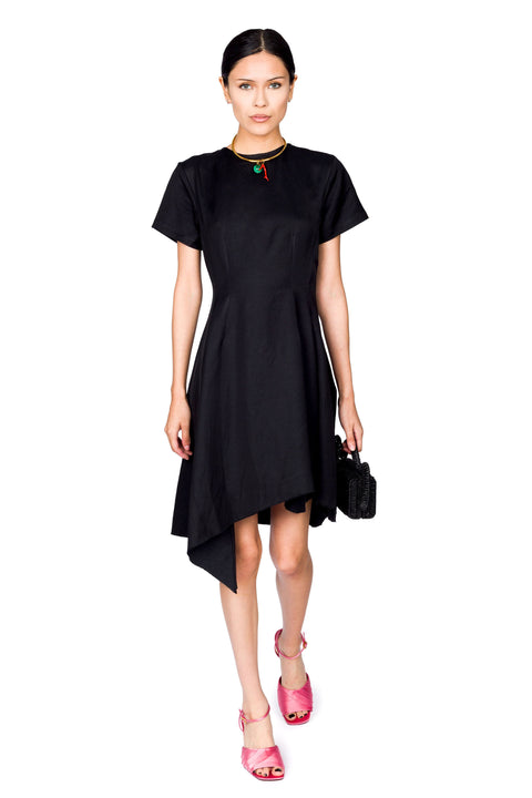 Linen Satin Structured T-Shirt Dress Style