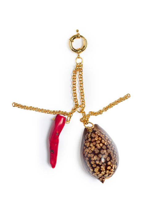 Keycharm With Shell, Coraile, And Chain