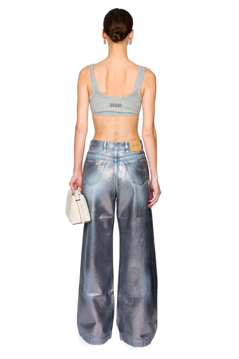 Long Metallic Denim