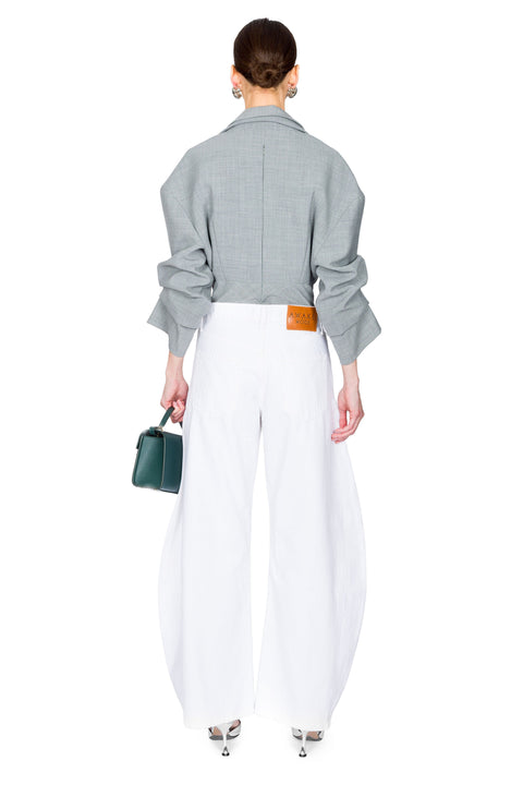 Tailored Bodysuit With Shirt Collar Insert