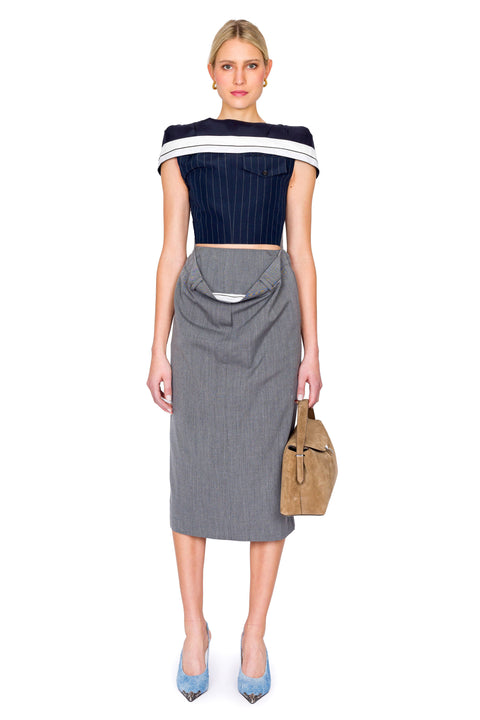 Grey Kangaroo Midi Skirt
