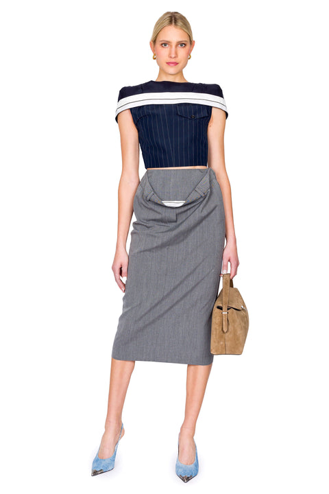 Grey Kangaroo Midi Skirt