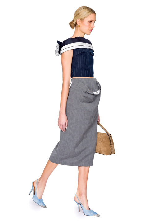 Grey Kangaroo Midi Skirt