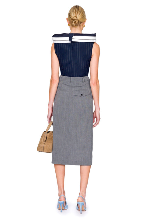 Grey Kangaroo Midi Skirt