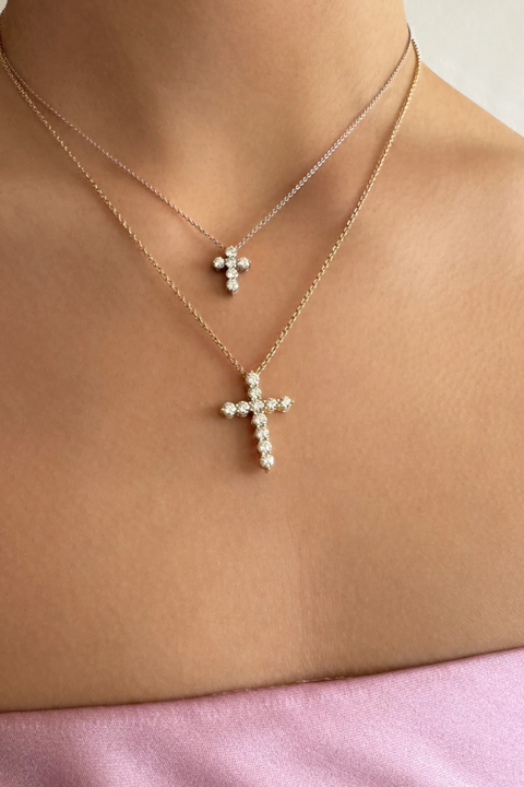 Alix Modern Diamond Cross Necklace