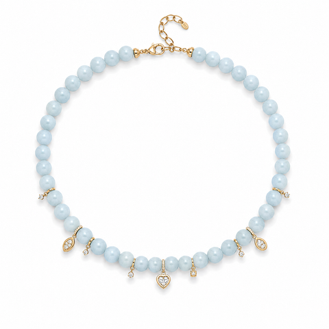 Eclipse Aquamarine & Illusion Diamond Necklace