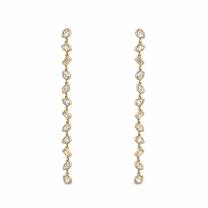 Bezel Set Multi Diamond Shape Earrings