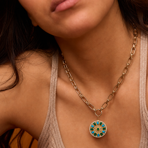 Serenity Emerald & Turquoise Amulet Charm
