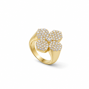 Flora Diamond Signet Ring