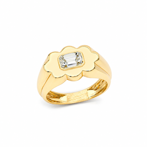 Emerald Cut Pinky Ring