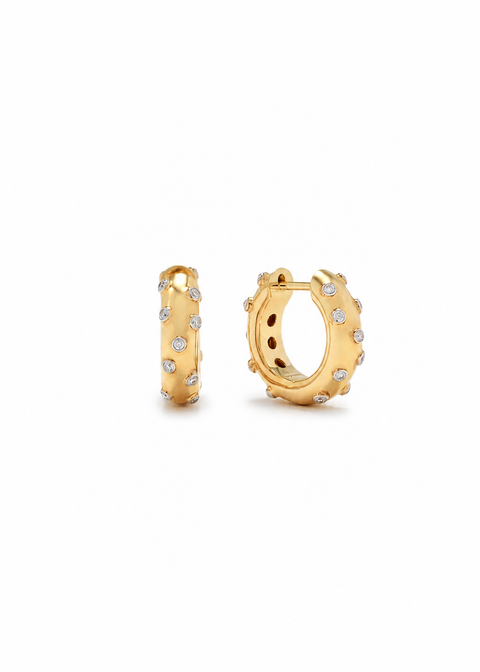 Plumetis Diamond Hoop Earrings