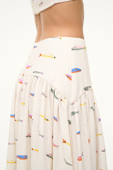 Procida Linen Skirt Pop Sardines Ivory