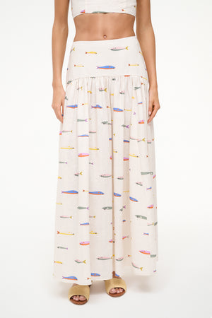 Procida Linen Skirt Pop Sardines Ivory