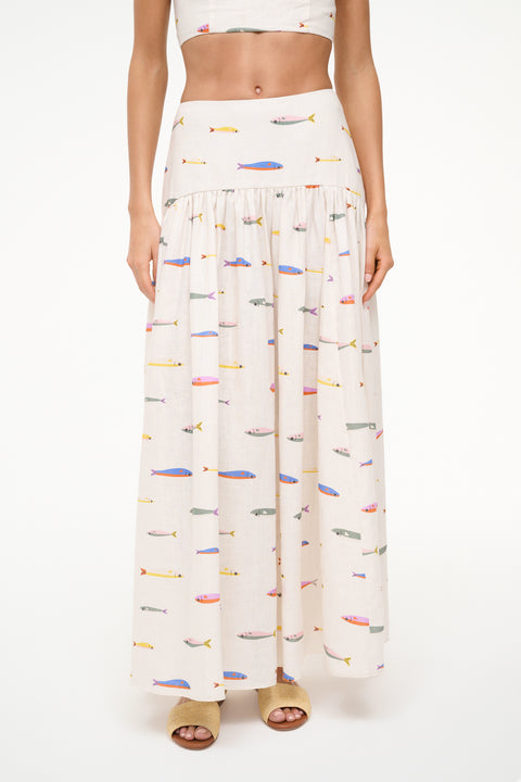 Procida Linen Skirt Pop Sardines Ivory