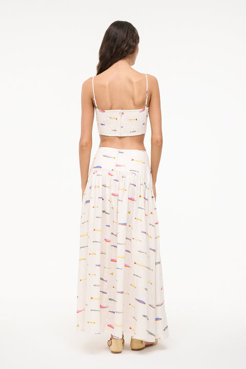 Procida Linen Skirt Pop Sardines Ivory