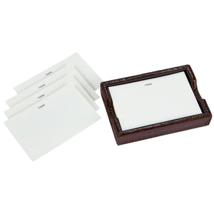 Set of 100 '75205' Cards & Embossed Brown Croc Memo Tray