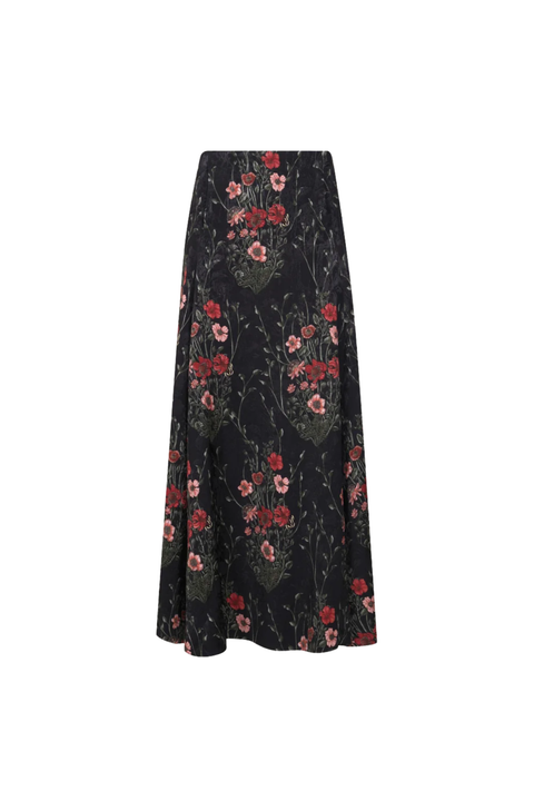 Encanto De Isla Ankle Skirt Black/Red