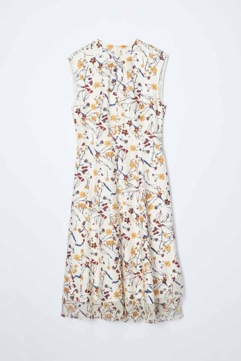 Bliss Floral Sleeveless Dress With Chiffon Hem