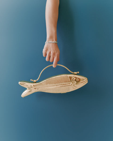 Gold Fishy Clutch