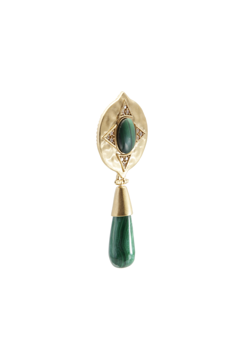 The Hathor Teardrop Earrings Malachite
