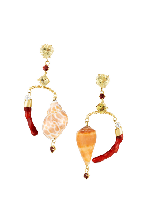 Coral Tiered Earrings