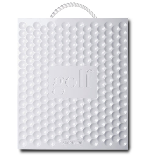 Front casing of coffee table book titled "Golf"
