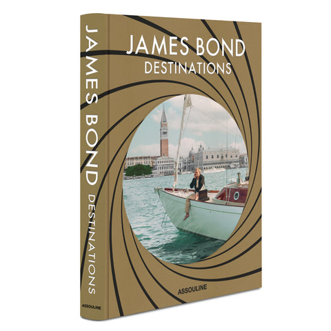 Spine and front cover of James Bond coffee table book that says "Destinations"