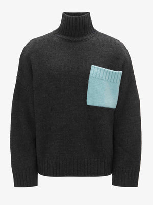 Patch Pocket Turtleneck Jumper