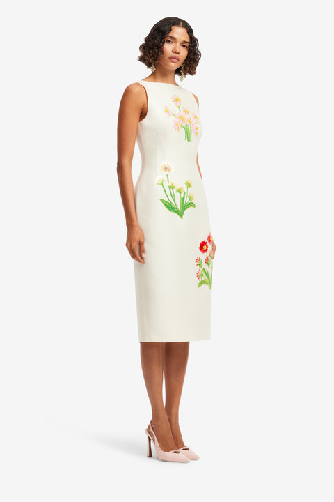 Eleanor Embellished Wool Midi Dress