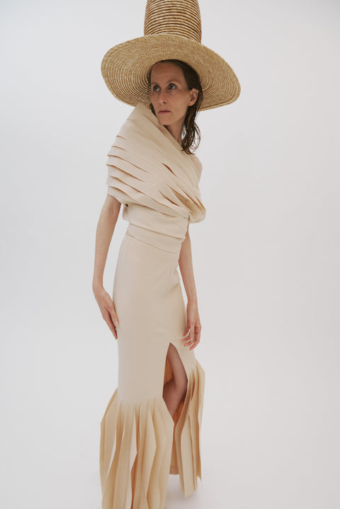 Long Length Skirt With Panels