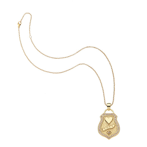 LOVE Shield Pendant Classic Rolo Chain