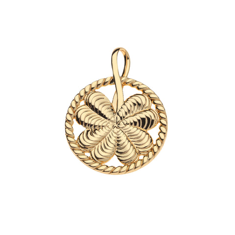 LUCKY Clover Cutout Pendant Coin Necklace