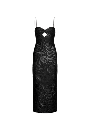 Lurex Black Powerful Stitches Maxi Dress