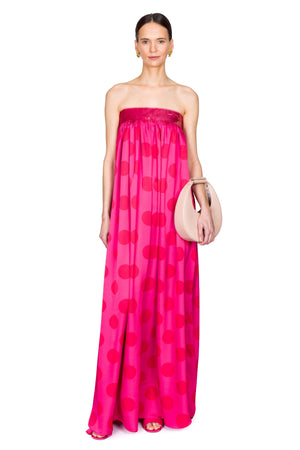 Polka Dot Sequin Strapless Dress